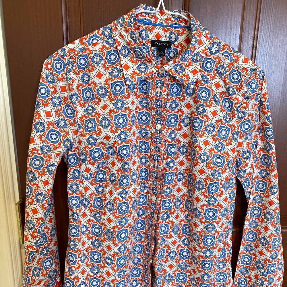 Talbots geometric print shirt size XS